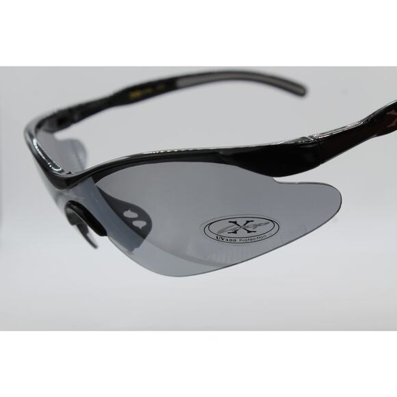 X Loop 3529 Black Wraparound Sunglasses UV400 Sport Style - Picture 1 of 6